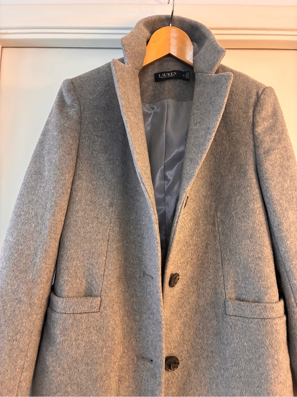 Ralph Lauren Light Grey wool blend Coat - Picture 3 of 10